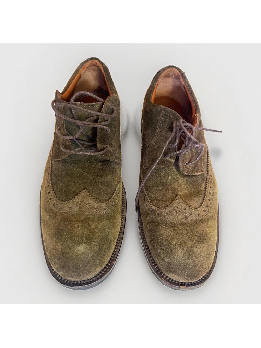 Johnston & Murphy Vester Wing Dark Brown Suede Wingtip Brogue Oxford Men’s 9.5 M